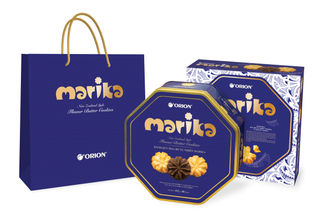 Bánh Quy Hoa Bơ Tự Nhiên Marika 48P  (hộp thiếc)