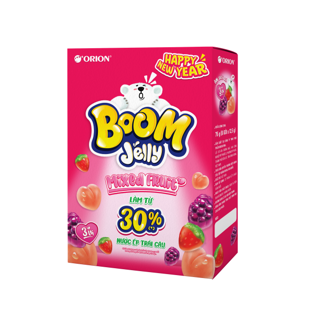 Kẹo dẻo Boom Jelly THẠCH Orion MIX VỊ hộp 06 gói