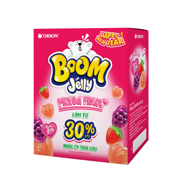 Kẹo dẻo Boom Jelly THẠCH Orion MIX VỊ hộp 12 gói